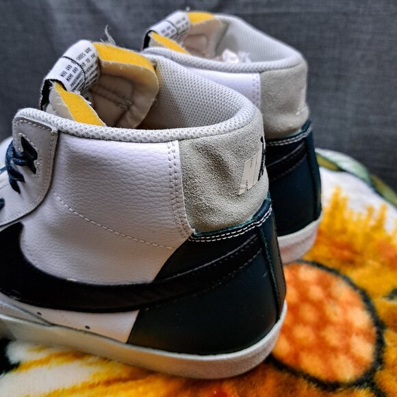 %SIZE 12 MEN NIKE BLAZER MID \'77 PRM REMIX FB8889-100 WHITE BLACK DEEP JUNGLE A8 main image 8